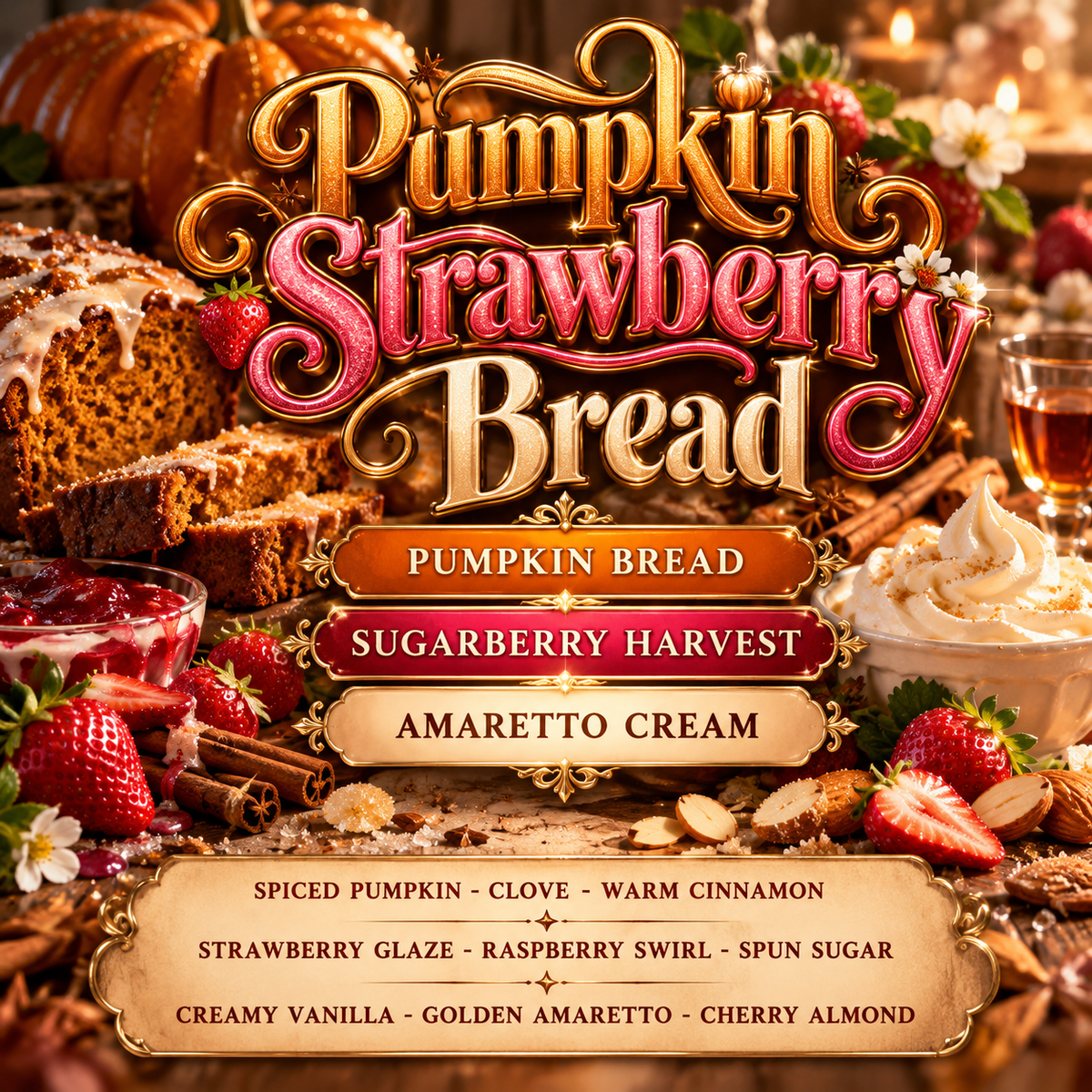 Pumpkin Strawberry Bread